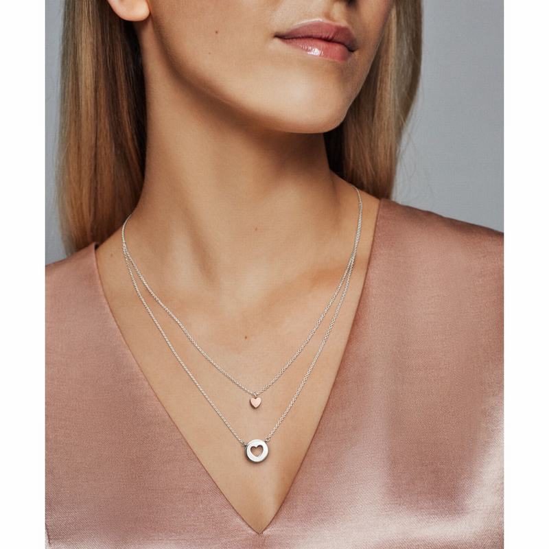 Pandora Australia Layered Heart Necklace - Pandora Rose™ | MJLZCI395